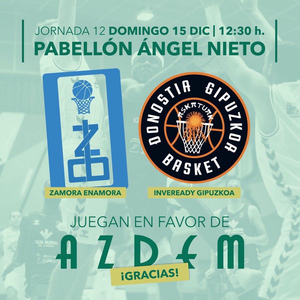 Este fin de semana jugamos por la Esclerosis Múltiple con el <a href="/ClubBZAMORA/">CB Zamora</a> 
Te esperamos el domingo a las 12:30h. en el Ángel Nieto (Zamora).
𝟏𝟑 𝐏𝐚𝐫𝐭𝐢𝐝𝐨𝐬 💜 𝟏𝟑 𝐂𝐚𝐮𝐬𝐚𝐬
.
#Zamora #AZDEM #CBZamora #13Partidos13Causas #EM #DiaNacionalEM #15Diciembre