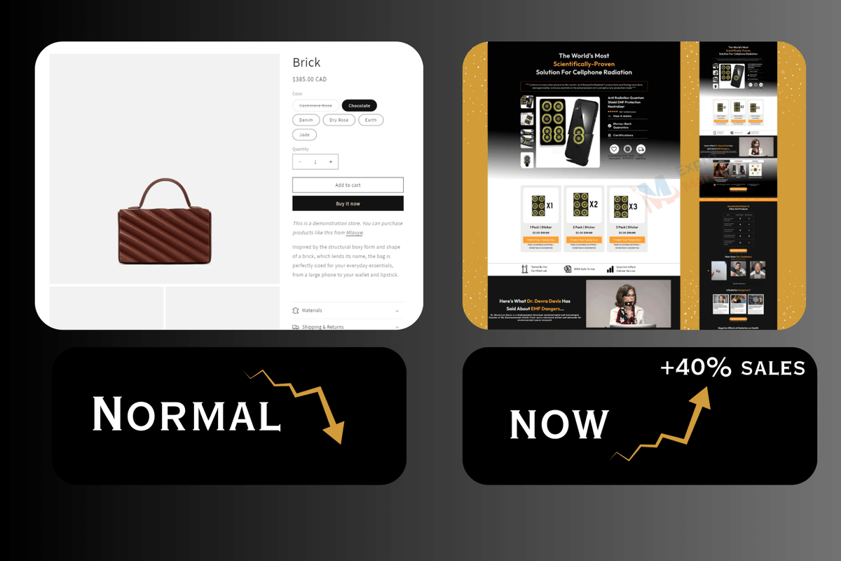 📷 From a Normal Product Page to a High-Converting Product Page!
📷 Witness the transformation that led to +40% more sales!
📷 Don’t settle for basic – let’s create a product page that attracts, engages, and converts.
Ready to upgrade your Shopify store? DM me now!
#Shopify