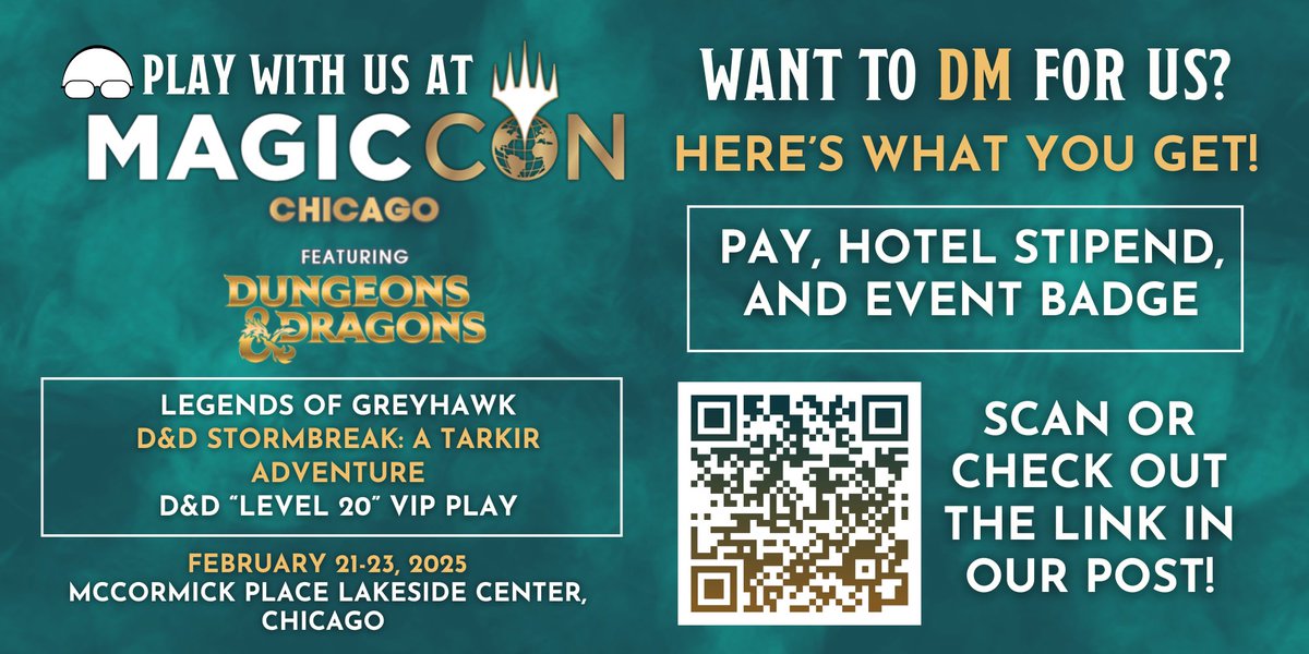 baldmangames's tweet image. Planeswalk over to Greyhawk and Tarkir with us at #MagicConChicago! ⚔️🐉 Want to DM? Sign up here: baldmangames.com/magiccon-chica… #MTG #DnD
