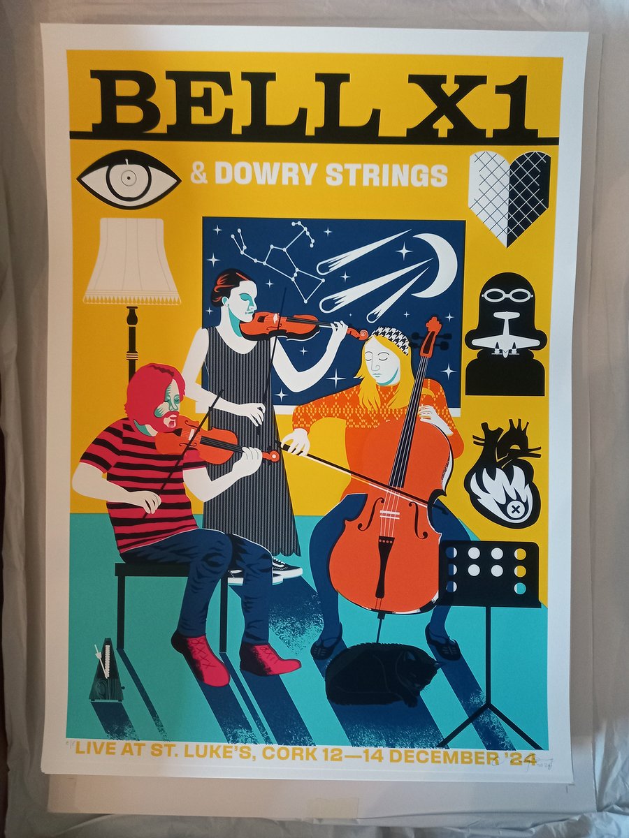 Craig Carry (@craig_carry) on Twitter photo BELL X1 & DOWRY STRINGS.
new poster edition for <a href="/BellX1/">Bell X1</a> & Dowry Stringsβ three shows at <a href="/LiveAtStLukes/">Live At St. Luke's</a>, Cork, this Thursday, Friday and Saturday. Each poster is a 6-colour screen print handprinted at <a href="/corkprintmakers/">Cork Printmakers</a> in a signed and numbered edition of 100 prints. BELL X1 & DOWRY STRINGS.
new poster edition for <a href="/BellX1/">Bell X1</a> & Dowry Stringsβ three shows at <a href="/LiveAtStLukes/">Live At St. Luke's</a>, Cork, this Thursday, Friday and Saturday. Each poster is a 6-colour screen print handprinted at <a href="/corkprintmakers/">Cork Printmakers</a> in a signed and numbered edition of 100 prints.