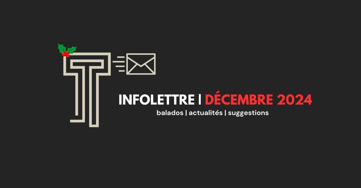 📮 𝗜𝗡𝗙𝗢𝗟𝗘𝗧𝗧𝗥𝗘 𝗗𝗨 𝗠𝗢𝗜𝗦 | 𝖣𝖤𝖢𝖤𝖬𝖡𝖱𝖤 𝟤𝟢𝟤𝟦
Nos actualités avant les Fêtes!

Coyote, Caribou, <a href="/LeCALQ/">Conseil des arts et des lettres du Québec</a> et suggestions balado

🎅🏻 Pour lire l'Infolettre : tinyurl.com/yc3wxfwz