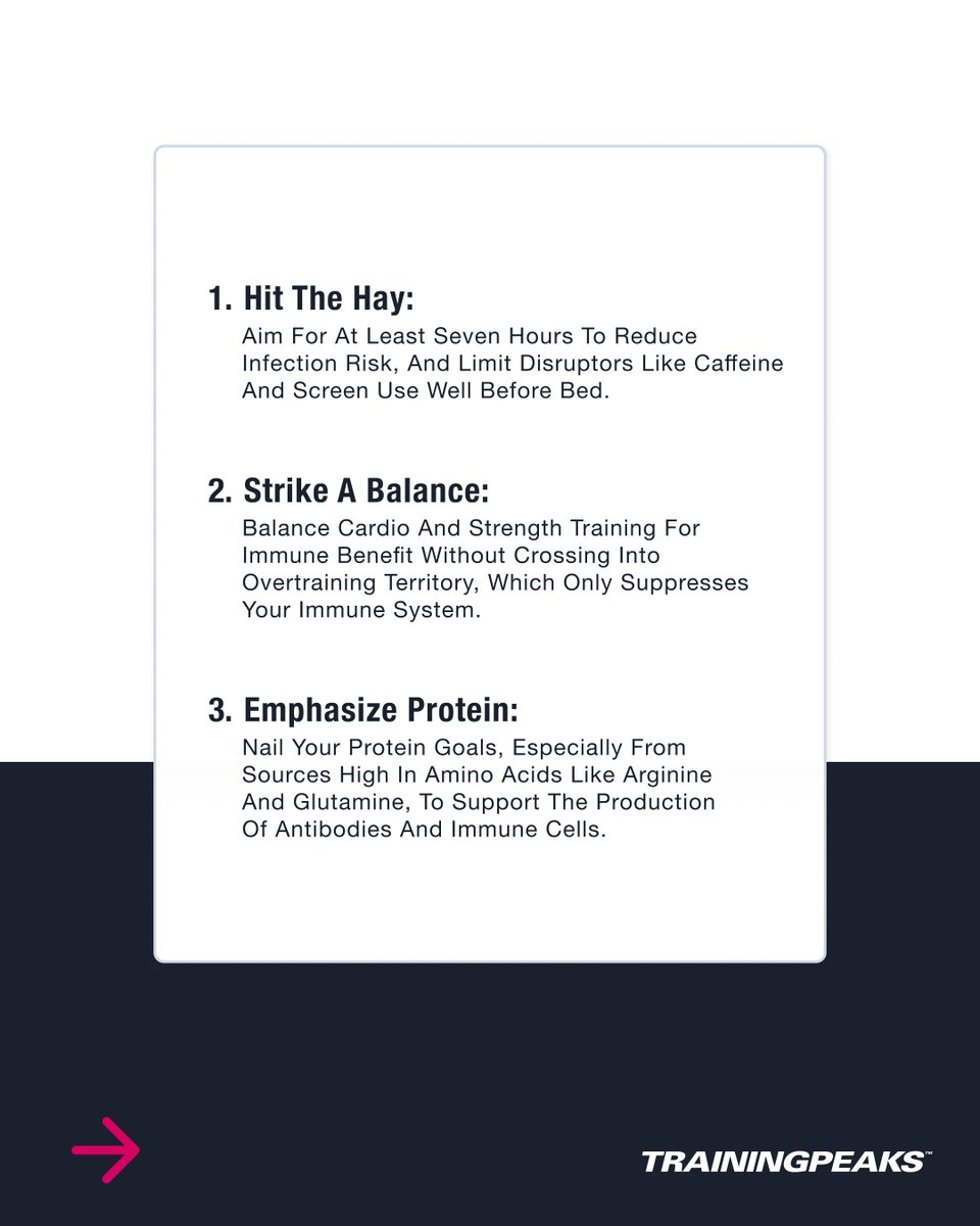 TrainingPeaks's tweet image. If you feel the sniffles coming on AGAIN, you're not alone—but you're also not SOL. 

While there's no magic pill for steeling your immune system against the barrage of winter germs 🦠 the basics go a long way. Dial in your immune system: trainingpeaks.visitlink.me/tubvU5