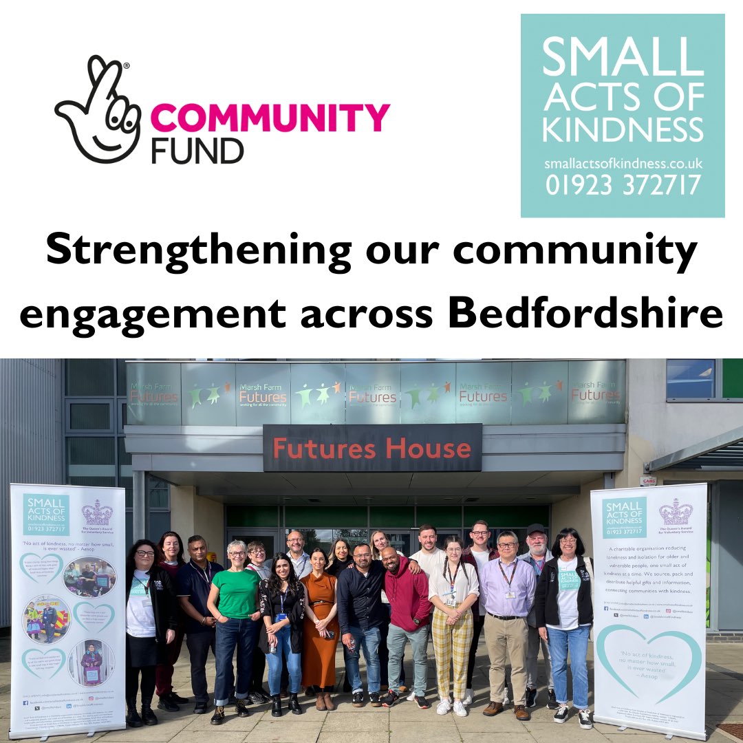 SmallActsofKindness (@smallkindact) on Twitter photo We are hugely grateful to <a href="/TNLComFund/">The National Lottery Community Fund</a> for supporting the role of our Community Engagement Manager, Bedfordshire, enabling us to build & grow our relationships across the county. Making a difference, one small act of kindness at a time💜
smallactsofkindness.co.uk/news/successfu… #NationalLottery We are hugely grateful to <a href="/TNLComFund/">The National Lottery Community Fund</a> for supporting the role of our Community Engagement Manager, Bedfordshire, enabling us to build & grow our relationships across the county. Making a difference, one small act of kindness at a time💜
smallactsofkindness.co.uk/news/successfu… #NationalLottery