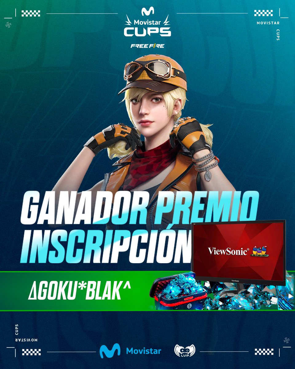 🎉 ¡Felicidades al ganador del monitor de 14" y 1000 diamantes! ✨ Solo por inscribirse a la competencia. 

¡Gracias a Movistar y a toda la comunidad por hacerlo posible! 🙌 
#MovistarCupsMX