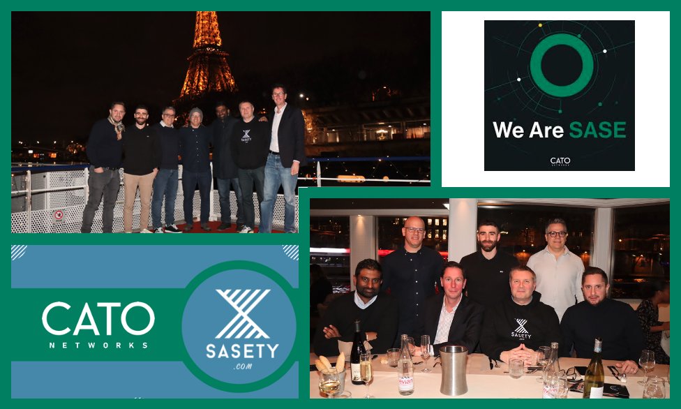 SASETY2's tweet photo. Très bon moment de convivialité avec Raz Ashkenazi, Sylvain CHAREYRE, Kfir Dadosh, Joseph FERNANDO et Yuval Moshe qui nous accompagnent au quotidien pour délivrer à nos clients la valeur de la solution @CatoNetworks ainsi que @jerome_beaufils et Olivier PERICAT de @SASETY2.🤝🥂 https://t.co/HThII0jkjb