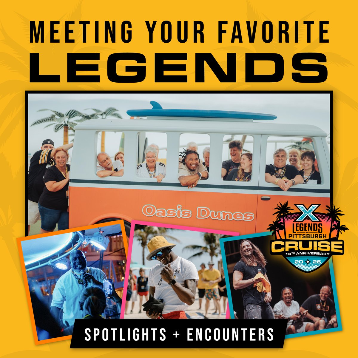 LegendsofPGH's tweet photo. Meet your football heroes on the Legends of Pittsburgh Vacation! 🏈 Enjoy Q&amp;As, photo ops, and unforgettable moments with the players you’ve cheered for. Tag a friend! #MeetOurHeroes #LegendsOfPittsburgh #UnforgettableMoments https://t.co/E3gmETrEqb