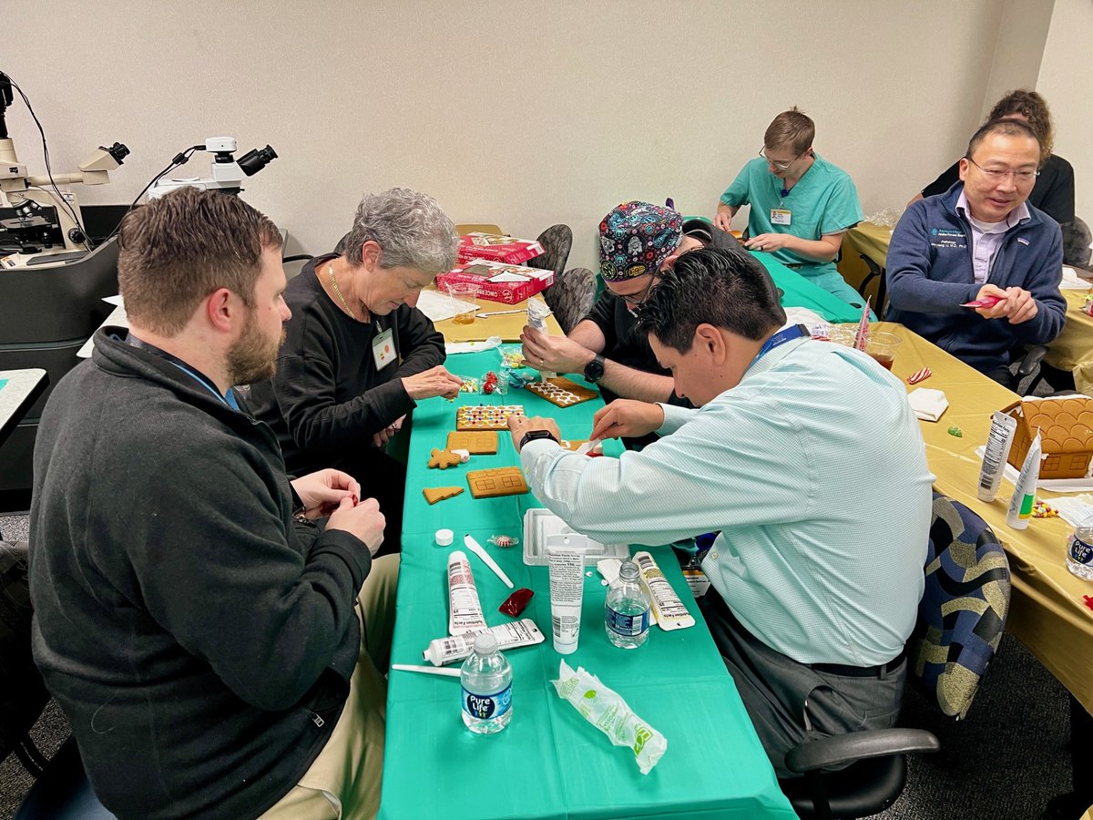 Teamwork meets holiday cheer! 🎄🍪 Our faculty and residents had a blast at the Gingerbread Wars during our December wellness lunch. Stay tuned—voting for the best creation happens later this week!

#pathology
