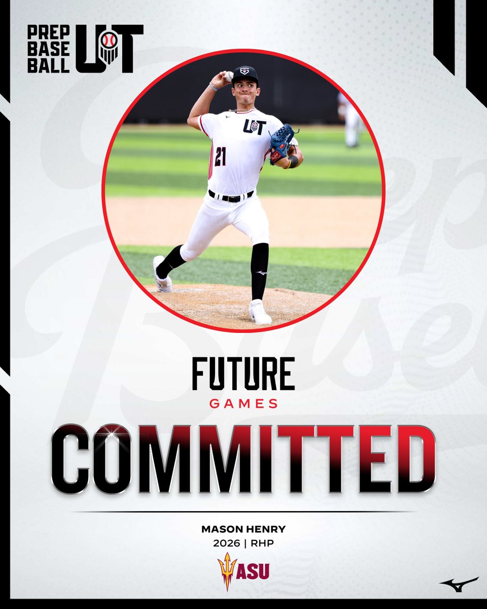 Prep Baseball Utah (@prepbaseballut) on Twitter photo ๐จ๐๐๐๐๐๐๐๐๐๐ ๐๐๐๐๐๐จ
'26 RHP Mason Henry (Pleasant Grove) has announced his commitment to Arizona State University.
Henry is the 3rd-ranked 2026 in Utah and our 4th commitment from the 2024 Future Games.
๐ค loom.ly/LvgasQQ | <a href="/prepbaseball/">Prep Baseball</a> ๐จ๐๐๐๐๐๐๐๐๐๐ ๐๐๐๐๐๐จ
'26 RHP Mason Henry (Pleasant Grove) has announced his commitment to Arizona State University.
Henry is the 3rd-ranked 2026 in Utah and our 4th commitment from the 2024 Future Games.
๐ค loom.ly/LvgasQQ | <a href="/prepbaseball/">Prep Baseball</a>