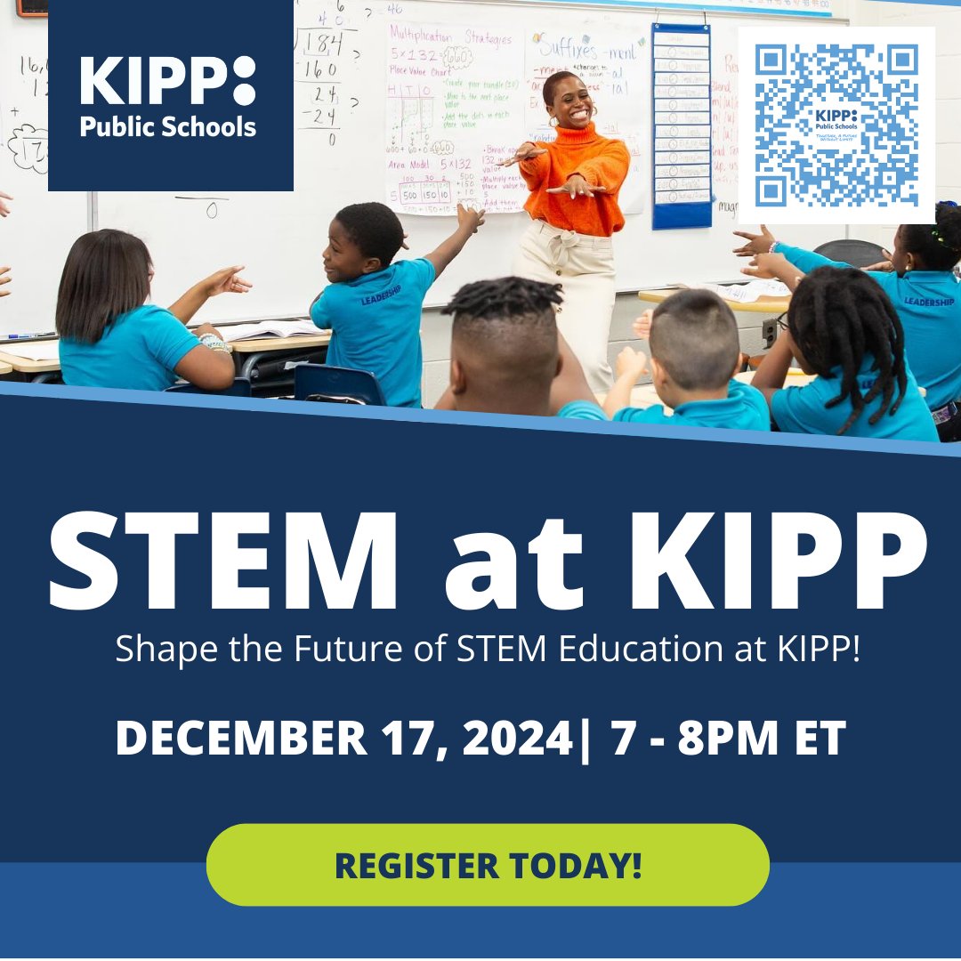KIPP's tweet image. In STEM education, every discovery counts. 🧬⚙️ Join us next week, Dec 17 to learn how you can make a real impact at KIPP. 

A world of innovation is waiting—are you ready to be part of it? hubs.ly/Q02ZJtRR0 #KIPP #STEMatKIPP