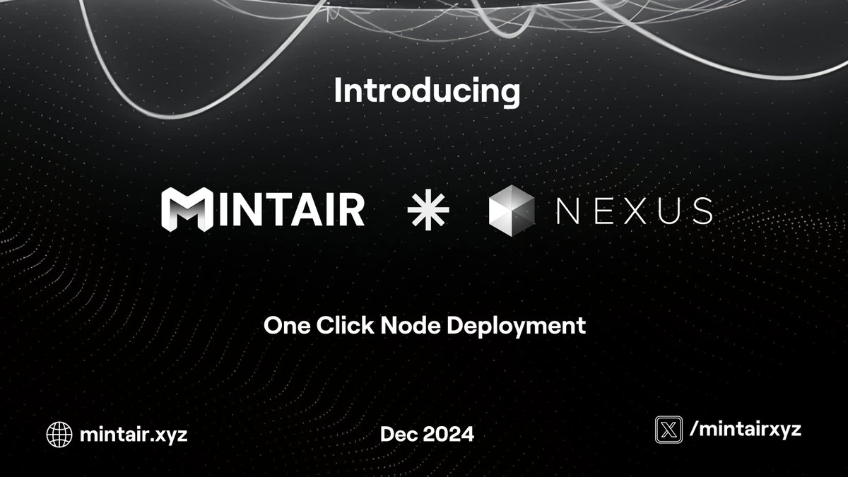 Mintair | One Click Infra tweet media