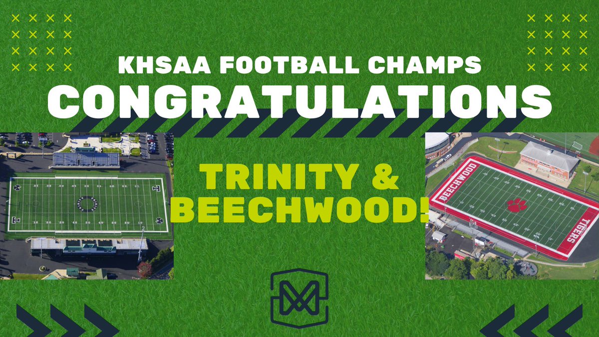 TheMotzGroup's tweet photo. Kentucky crowned its champions, and we’re proud to say they play on Motz fields! 🏆🏈 Congratulations to @trinitysports and @beechwood_tiger on their state championship wins! Your hard work and dedication is shining bright! 🎉👏 #StateChamps #KentuckyFootball https://t.co/xOgrKlrTvP