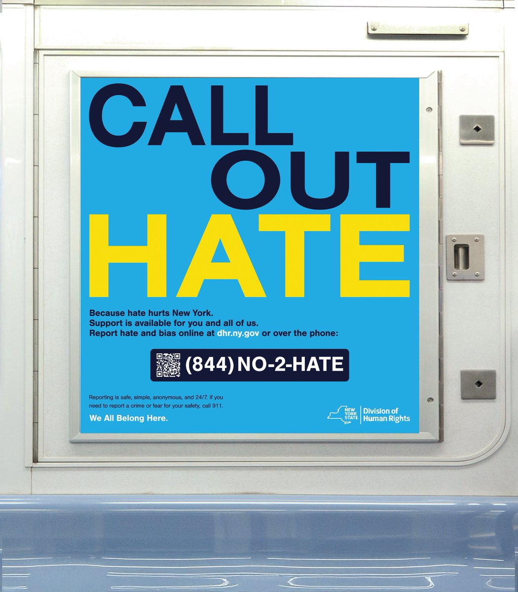 Today is #HumanRightsDay, our Call Out Hate ads are out today! Help us spread the word. If you see the ad, share a pic on social or like and share this post!
Report hate &amp; bias online at dhr.ny.gov or call (844) NO-2-HATE.
#CallOutHate