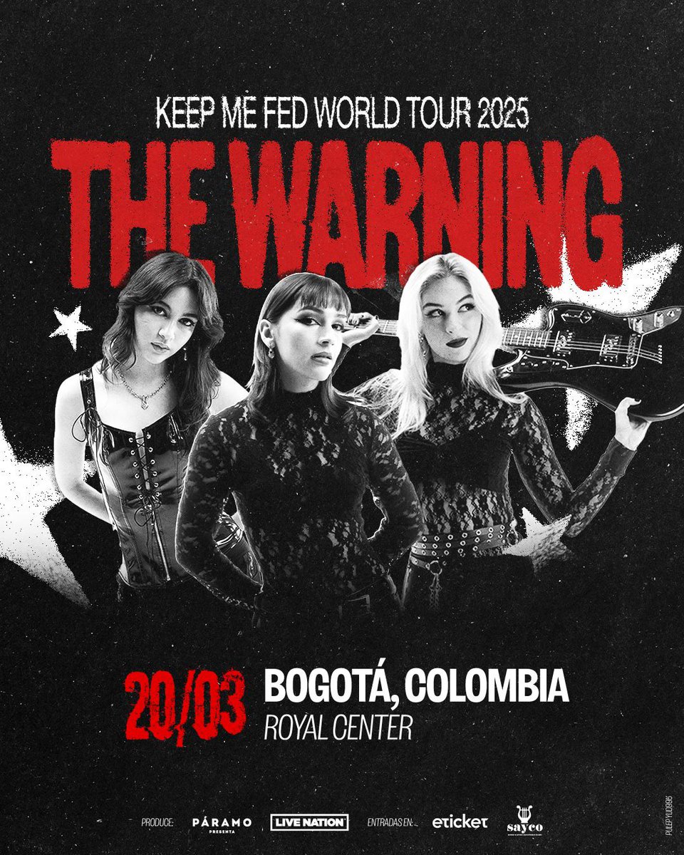 paramo_presenta's tweet image. ✨ @thewarningrock, las mexicanas que están tomando las tarimas del mundo, vienen por nosotros el próximo 20 de marzo a hacer temblar el Royal Center en medio de su ‘Kep Me Fed Tour’.  🎸🔥🔥