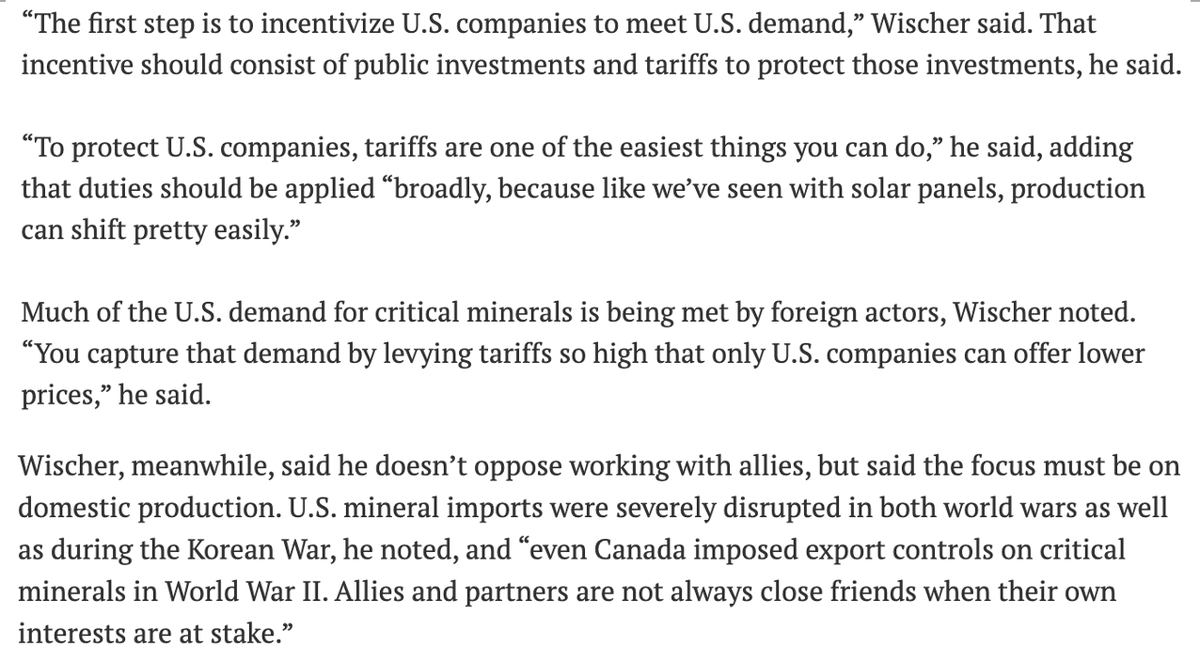 Gregory Wischer (@gregwischer) on Twitter photo In <a href="/BrettFortnam/">Brett Fortnam</a>’s piece in <a href="/insidetrade/">Inside U.S. Trade</a> on China’s mineral export controls, I discuss the role of tariffs in boosting US mineral production. Here is the non-paywalled link: insidetrade.com/share/181827 In <a href="/BrettFortnam/">Brett Fortnam</a>’s piece in <a href="/insidetrade/">Inside U.S. Trade</a> on China’s mineral export controls, I discuss the role of tariffs in boosting US mineral production. Here is the non-paywalled link: insidetrade.com/share/181827