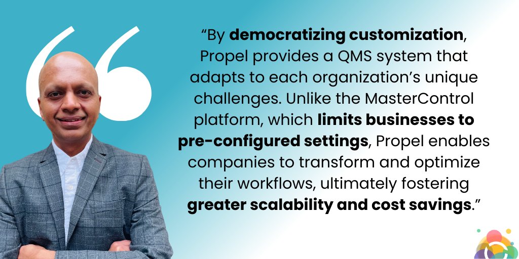 PropelConverged's tweet image. Read the latest article by @k1shores, Propel CTO. Kishore is all about delivering next-gen configurability and scalability to help companies maximize user adoption.

🔗 Check it out here &amp;gt;&amp;gt; converged.propelsoftware.com/blogs/why-mast…

#configurability #scalability #MasterControlQMS