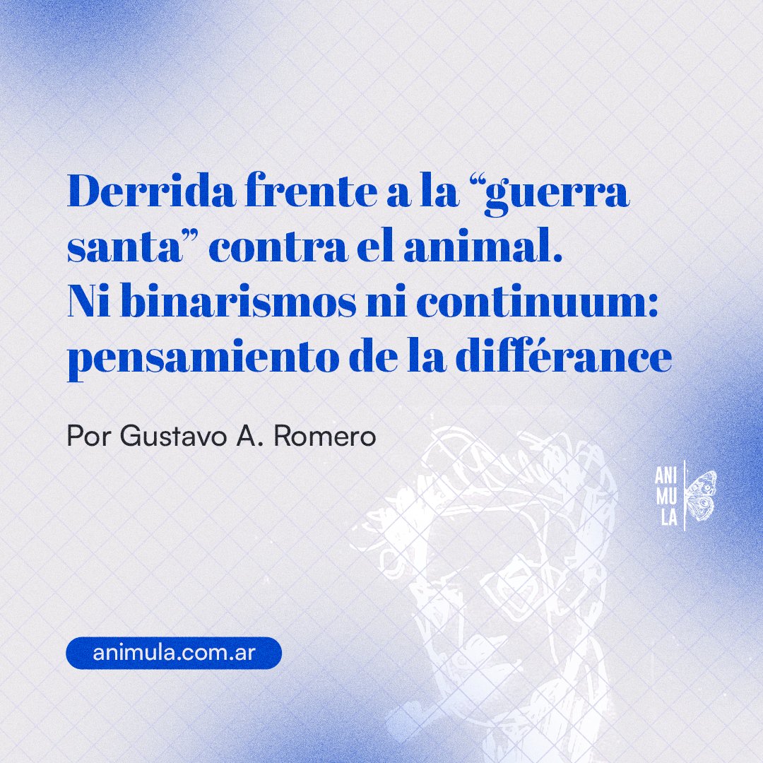 El 9 de octubre de este año 2024 se cumplieron 20 años del fallecimiento de Jacques Derrida. Animula quiso recordarlo en una de las  cuestiones que nos interesan en la revista.

🖌️ Por Gustavo A. Romero

⌨️ Lo leés en el siguiente link: animula.com.ar/derrida-guerra…