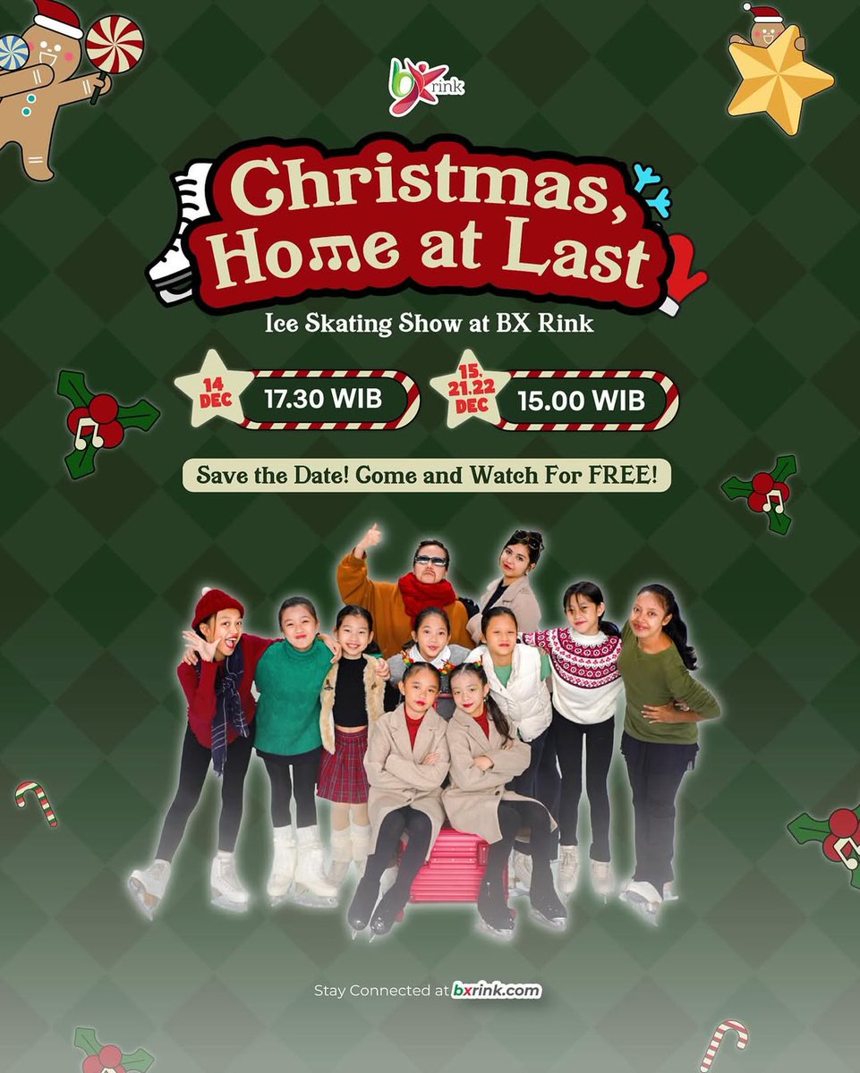 Hohoho.. 🎅

Get ready for a spectacular ice skating show "Christmas, Home at Last!" that will make you feel magic and joy of the season 🎊🎄

🗓️ Save the date!
•⁠ ⁠December 14th at 5:30 PM
•⁠ ⁠December 15th, 21st, and 22nd at 3:00 PM