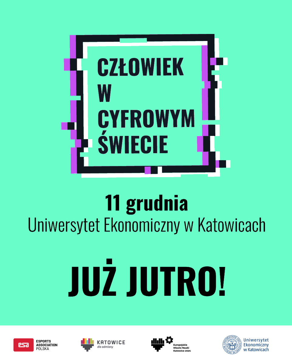 Esports Association (@esports_assoc) on Twitter photo Za kilkanaście godzin widzimy się na konferencji "Człowiek w cyfrowym świecie" na <a href="/UE_Katowice/">UE Katowice</a>!
Start wydarzenia w auli budynku CNTI o 9:00 🫡
Szczegóły:
🗓️ facebook.com/events/1386467… Za kilkanaście godzin widzimy się na konferencji "Człowiek w cyfrowym świecie" na <a href="/UE_Katowice/">UE Katowice</a>!
Start wydarzenia w auli budynku CNTI o 9:00 🫡
Szczegóły:
🗓️ facebook.com/events/1386467…