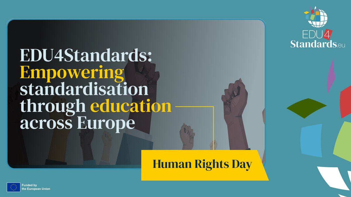 🌍 International #HumanRights Day

On this day we reflect on the importance of #values in shaping a fair society. 
At EDU4Standards, we emphasise the role of European values- such as human dignity, freedom, democracy, equality, and the rule of law- in #standardisation #education.