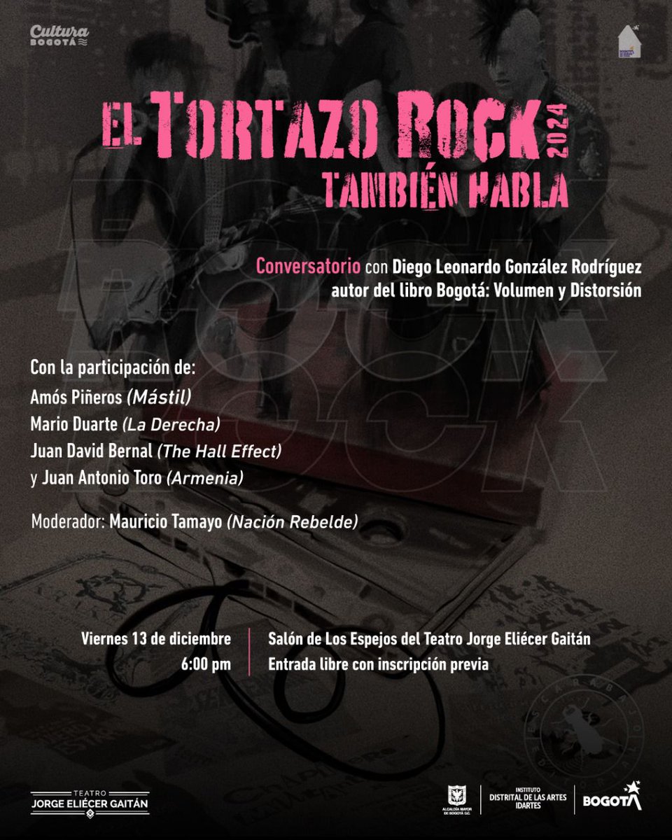 henryrage's tweet photo. Tortazo Rock, con @laderechabanda @thehalleffect @armeniamp3 #Mastil @andresduranrock tres generaciones del rock bogotano en un solo escenario y previo una charla del lanzamiento del libro Bogotá: Volumen y Distorsión, Diego L. González @MediaTorta @idartes by @Radiorageofi https://t.co/IFIrAZ1iuF
