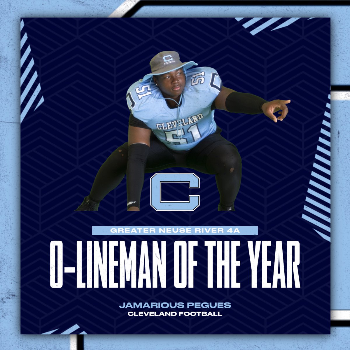 Congratulations to the Offensive Lineman of the year for the Greater Neuse River 4A <a href="/DoitlikeJp2/">Jamarious Pegues</a>