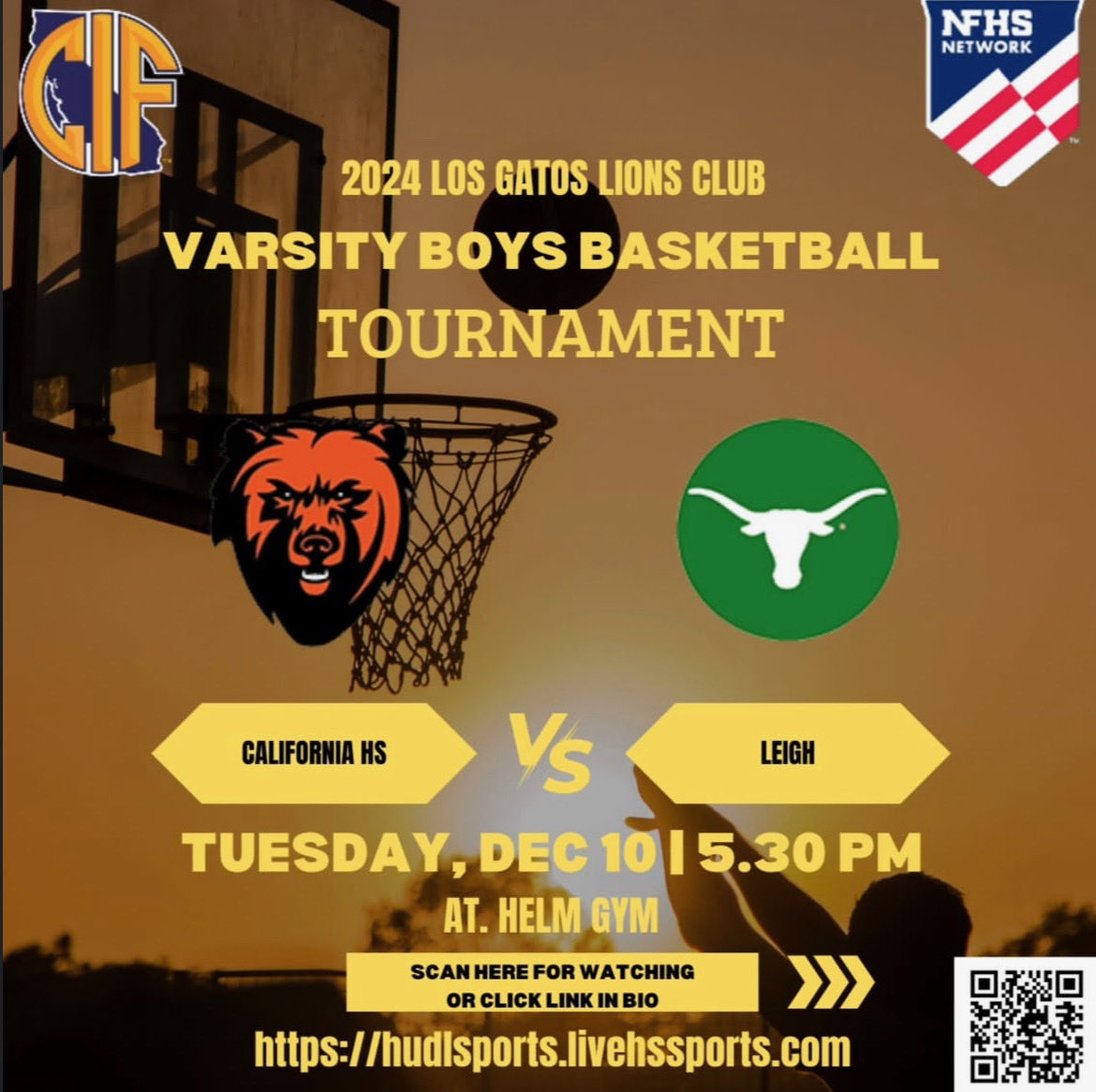 steveohlmeyer's tweet photo. Cal High Grizzlies (5-1) hit the road today for the opening of the 41st Annual Los Gatos Lions Club Wildcat Shootout! Game time is 5:30pm! #grizzlies #calhigh https://t.co/IGMdZb153E