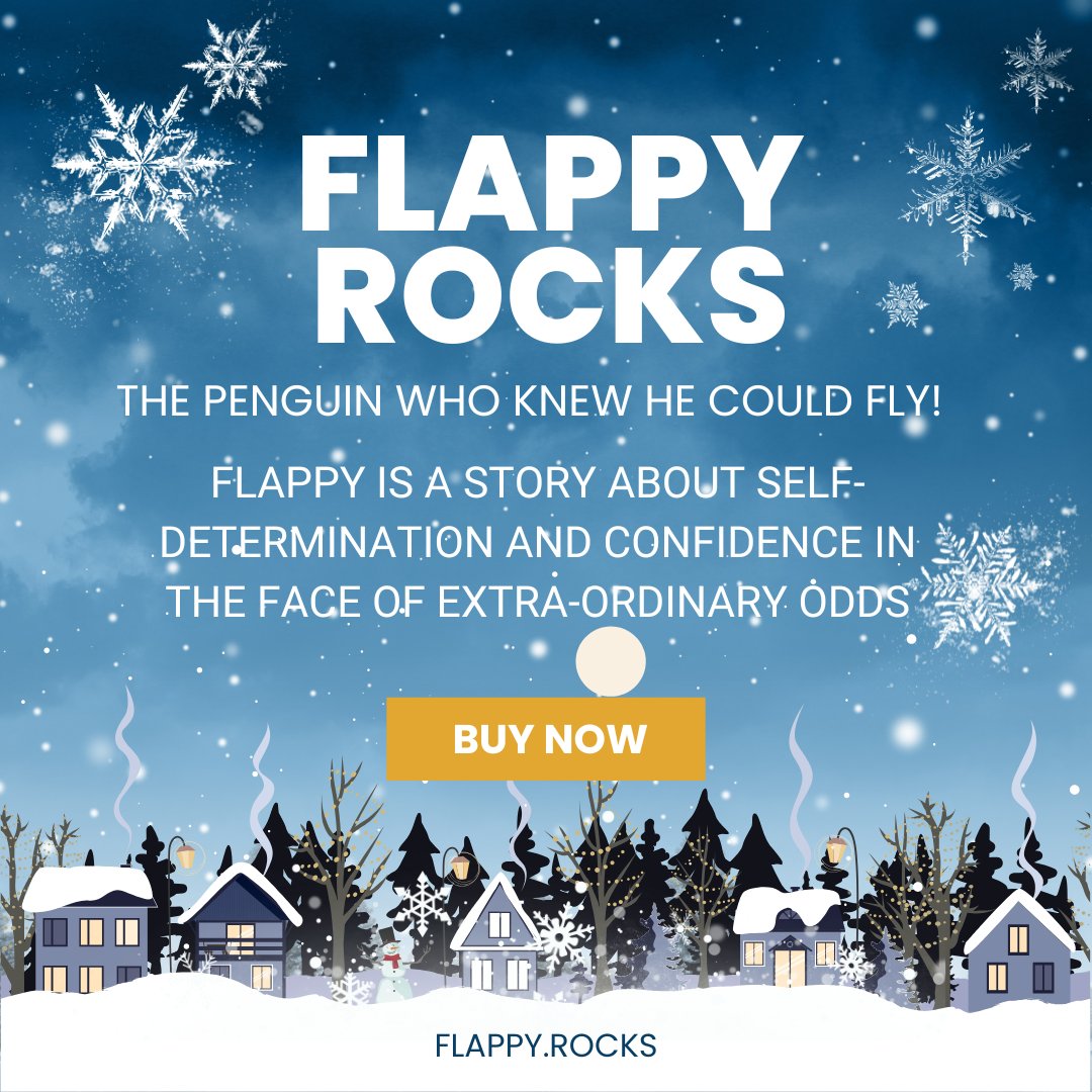 🎄🎁This Christmas, give the gift of inspiration!🎁🎄
Flappy Rocks – The Penguin Who Knew He Could Fly!
🎅Order now at flappy.rocks and share the magic of Flappy this holiday season!
#ChristmasGifts #FlappyRocks #PenguinWhoCouldFly #HolidayInspiration #GiftOfReading
