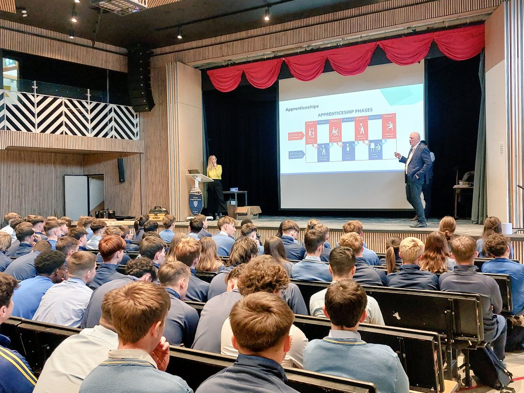 A huge thanks to Joanne Treacy from <a href="/CIF_Ireland/">Construction Industry Federation (CIF)</a> as well as Cormac Smith and Evan O Shaughnassy from Clancy Construction for coming to our school today to give students an insight about career paths in the industry. #engineers #apprenticeships 
<a href="/KinsaleComSch/">Kinsale Community School</a>