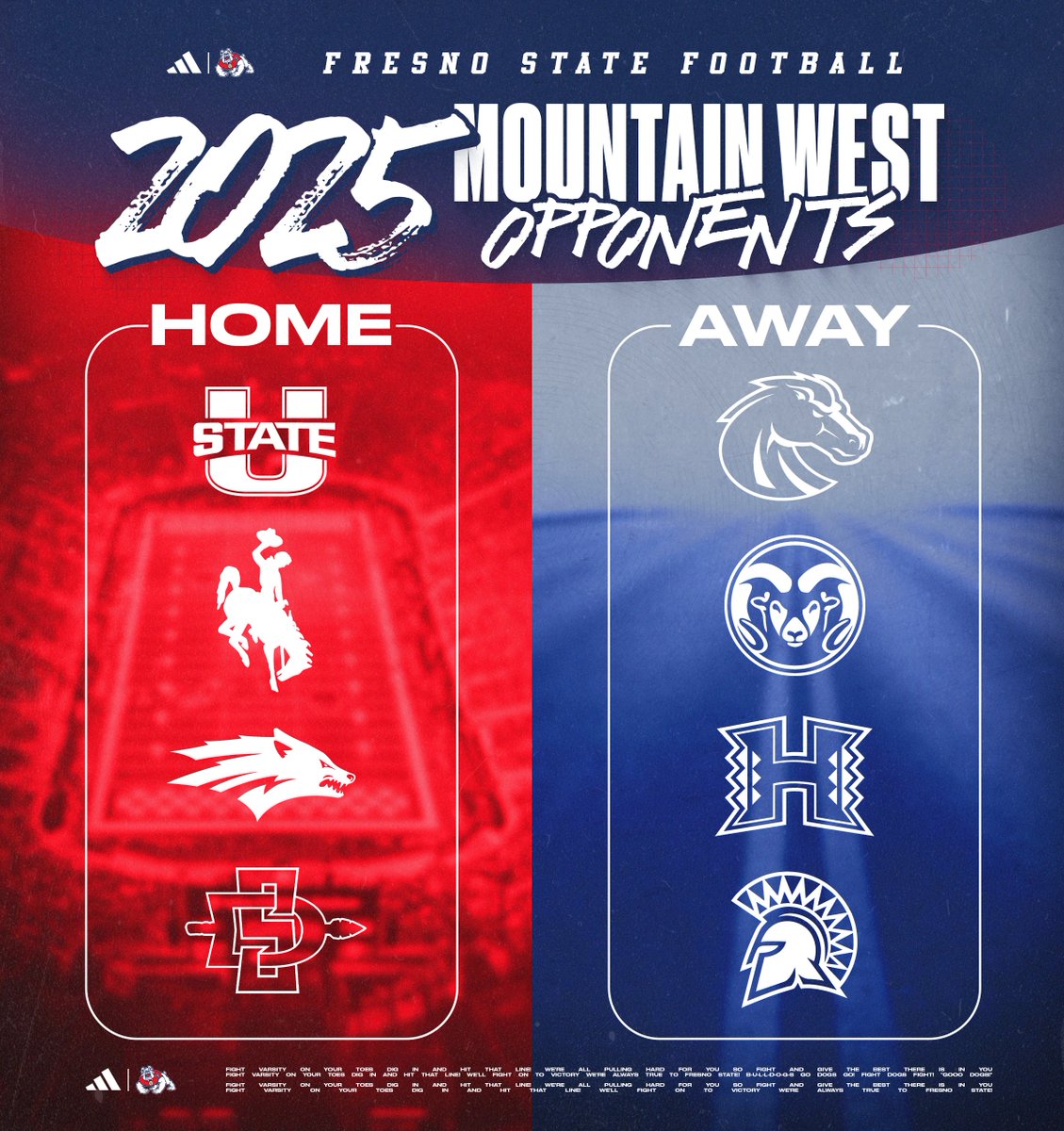 Fresno State Football (@fresnostatefb) on Twitter photo the 2025 <a href="/MountainWest/">Mountain West</a> matchups are set๐
๐๏ธ place your deposit for 2025 season tickets now gobulldogs.evenue.net/events/FBDEPOSโฆ the 2025 <a href="/MountainWest/">Mountain West</a> matchups are set๐
๐๏ธ place your deposit for 2025 season tickets now gobulldogs.evenue.net/events/FBDEPOSโฆ