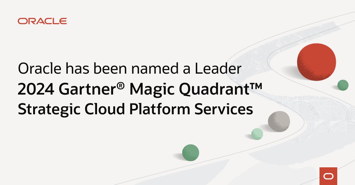 goncagulkardes's tweet photo. Excited to see @Oracle named a Leader in the 2024 @Gartner_inc Magic Quadrant for Strategic Cloud Platform Services. https://t.co/7GcqabzuUV https://t.co/nvw3qh7OHF