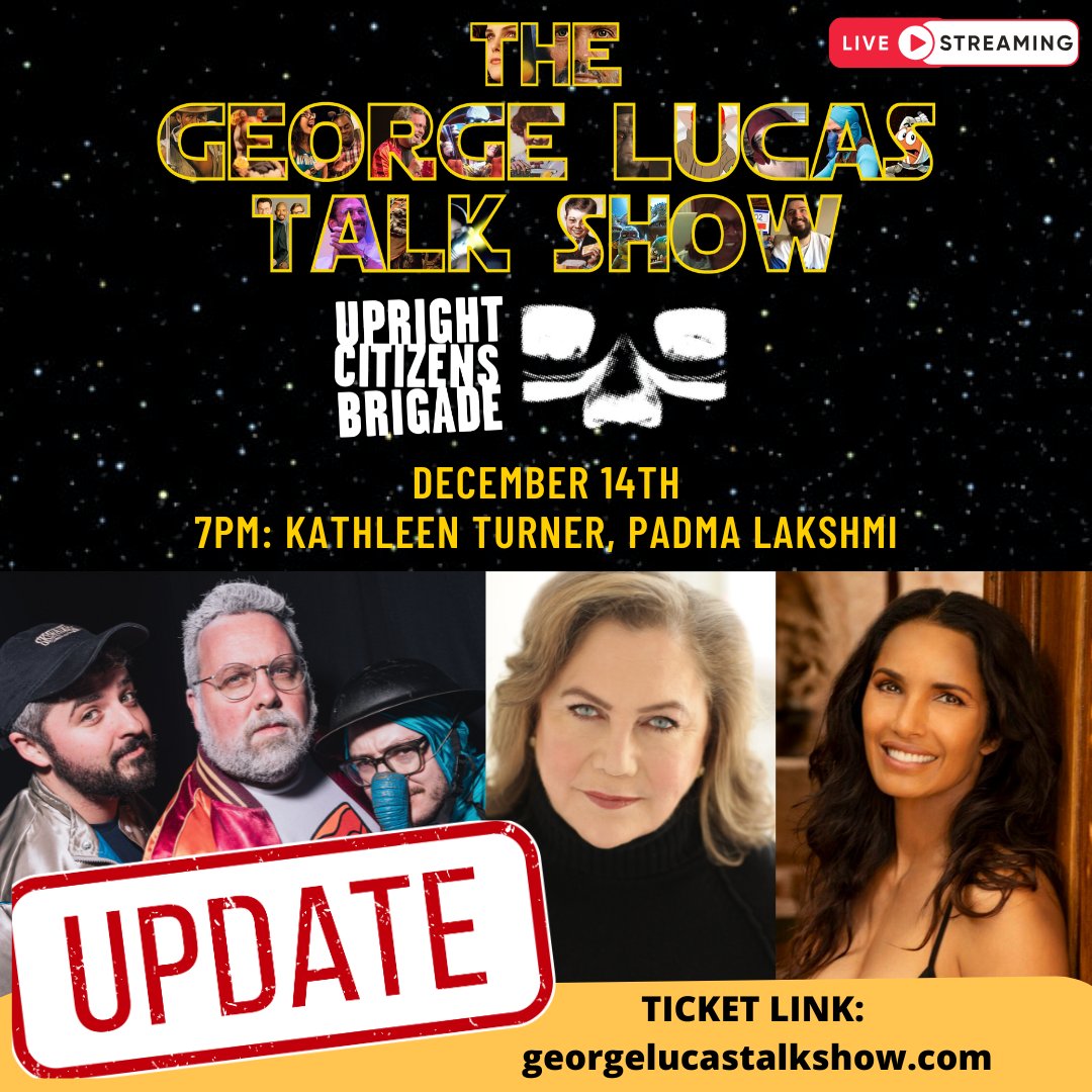 patrickcotnoir.bsky.social (@patrickcotnoir) on Twitter photo UPDATE!
<a href="/PadmaLakshmi/">Padma Lakshmi</a> will also be joining <a href="/GLucasTalkShow/">GeorgeLucasTalkShow💥</a> (and KATHLEEN TURNER) for our 7p show this Saturday!
In-Person and livestream tickets still available for this and our late show with <a href="/davidcrosss/">david cross✍</a> / <a href="/BQQuinn/">Brian Quinn</a> at
georgelucastalkshow.com UPDATE!
<a href="/PadmaLakshmi/">Padma Lakshmi</a> will also be joining <a href="/GLucasTalkShow/">GeorgeLucasTalkShow💥</a> (and KATHLEEN TURNER) for our 7p show this Saturday!
In-Person and livestream tickets still available for this and our late show with <a href="/davidcrosss/">david cross✍</a> / <a href="/BQQuinn/">Brian Quinn</a> at
georgelucastalkshow.com