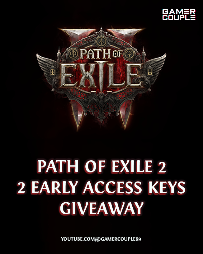 GamerCouple69's tweet photo. PATH OF EXILE 2 GIVEAWAY!

We are giving away 2x Path of Exile 2 Early Access Keys! 

To participate: 
✨  Retweet &amp; Subscribe our YT channel https://t.co/Z8fzTXqIhA 
✨ Comment our recent video 

Winners will be chosen on December 13th. 

#PathofExile #PoE #PathofExile2 #PoE2 https://t.co/6aK6Jsn6xD