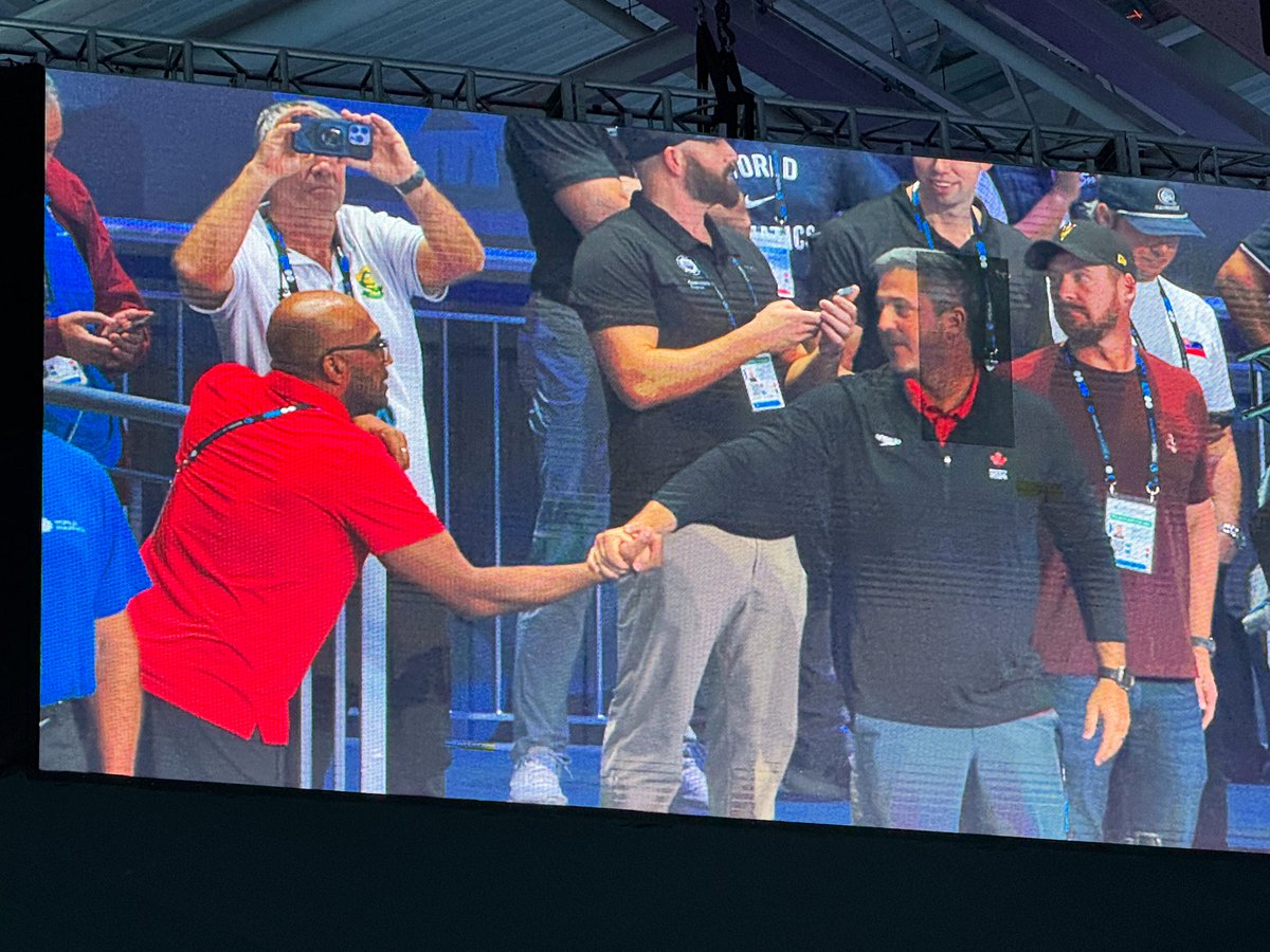 Wanted to make sure I shared this lovely moment between Greg Arkhurst, Mary-Sophie’s coach and Brent Arckey, Summer’s coach after 400m freestyle.

A world record. And a first world individual medal. 

These two have put in a lot of work for this moment.