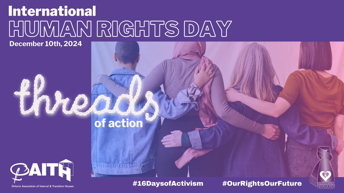 On this #HumanRightsDay, we stand in solidarity with advocates &amp; survivors worldwide to celebrate the progress made &amp; recognize the work ahead.

As the #16DaysofActivism ends we invite you to continue to weave #threadsofaction toward gender equity &amp;  remember #OurRightsOurFuture!