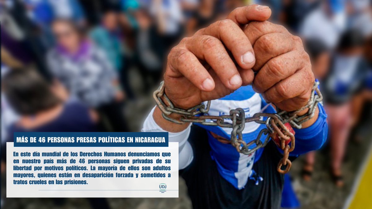 Desde 2018 hasta octubre de 2024 se han registrado más de 2000 detenciones por motivos políticos en #Nicaragua. De ellos, se ha identificado que al menos 75 personas son adultas mayores... #DiaMundialDeLosDerechosHumanos