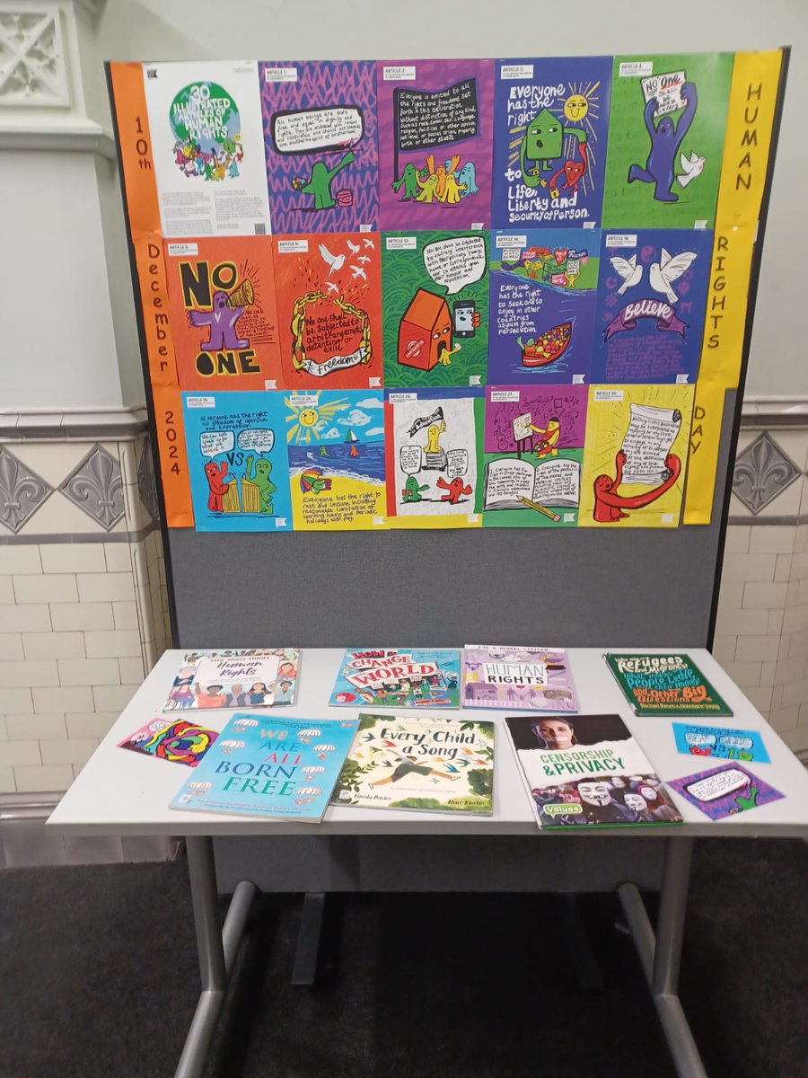 South libraries recognise #HumanRightsDay2024 with some brilliant displays featuring the illustrated declarations
<a href="/RFKhumanrightUK/">RFK Human Rights UK</a> 
#SpeakTruthToPower