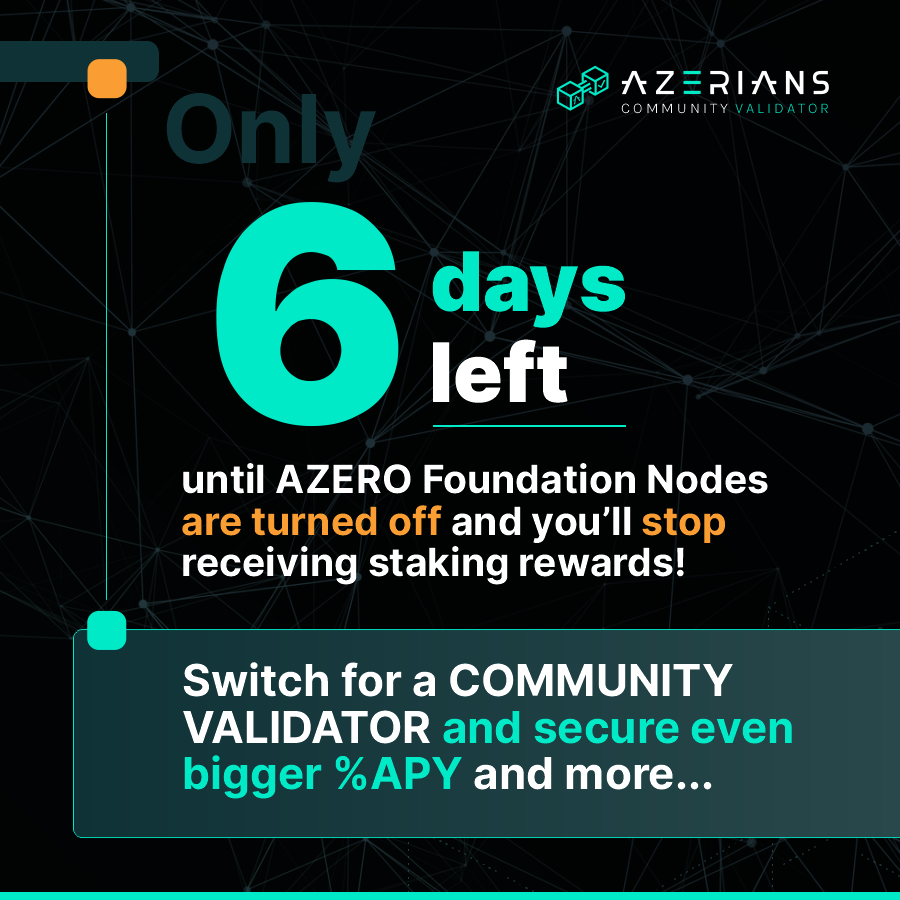 🚨 ATTENTION $AZERO NOMINATORS 🚨
🗓️ Just 6 days left until major changes hit the <a href="/Aleph__Zero/">Aleph Zero</a>  network! On December 16th, 9 out of 10 Foundation Nodes will be switched off—which means you’ll stop receiving $AZERO rewards for staking! 😱 

This is a planned step forward in