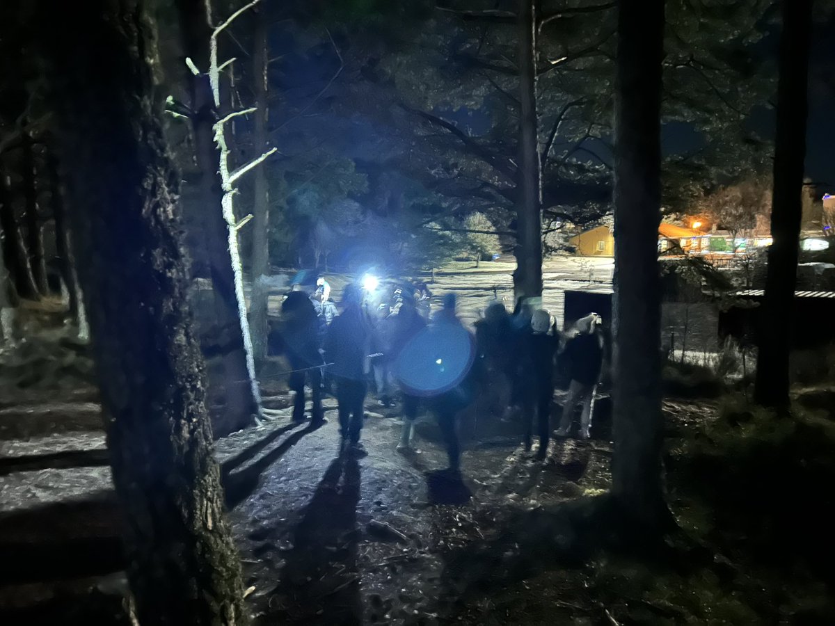 Group 2: Night line walk! Aim to improve team communication and trust?! All groups took part ( I can only be in one place 😂) Teachers were later lead by the pupils! We live to tell the tale! <a href="/hermitageparkps/">Hermitage Park Primary</a>