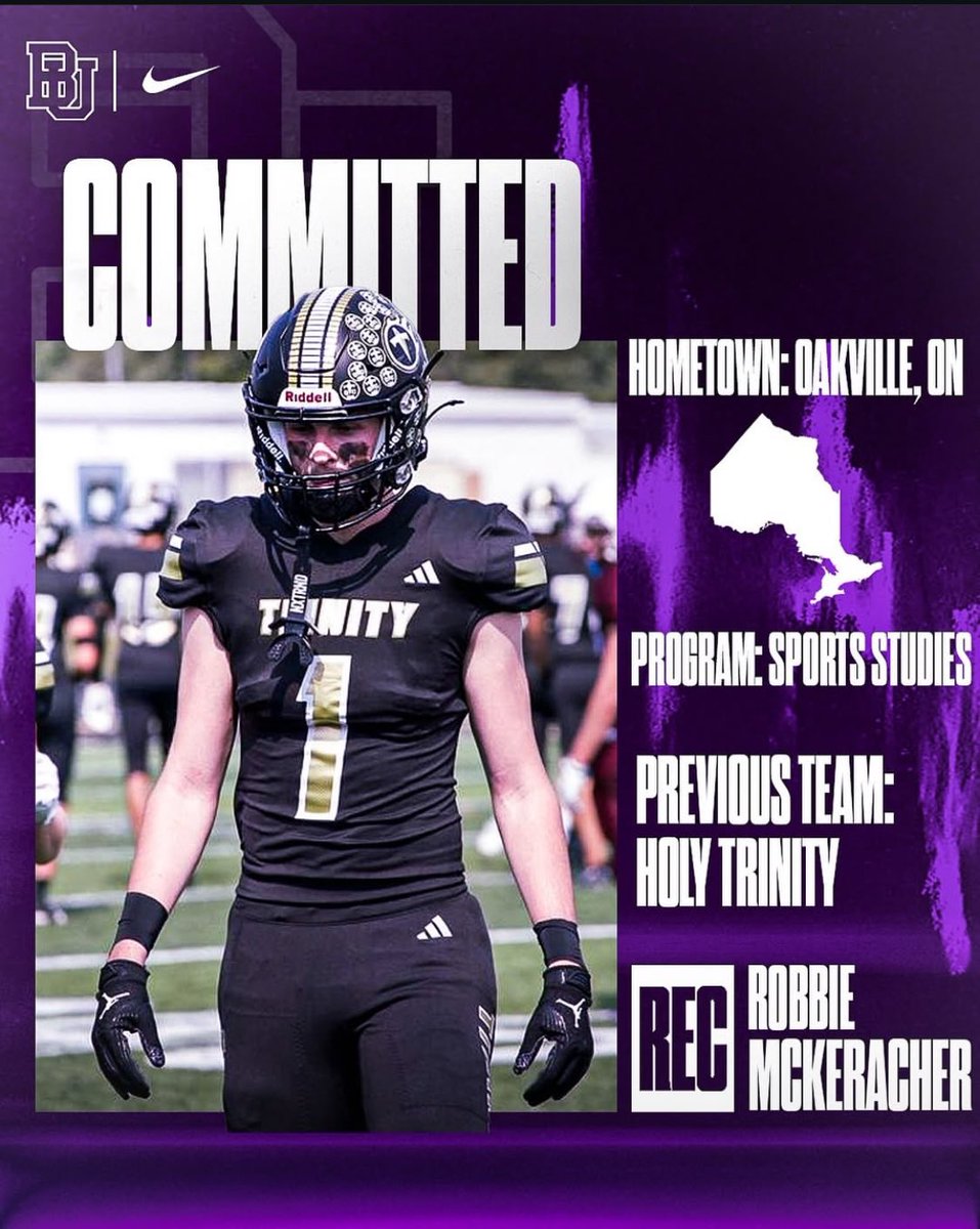 Excited to announce that REC Robbie Mckeracher has chosen to continue his Academic and athletic journey with Bishop's Gaiters 🏈. He will be pursuing a degree in Sport Studies. #BleedPurple 🐊🐊🐊