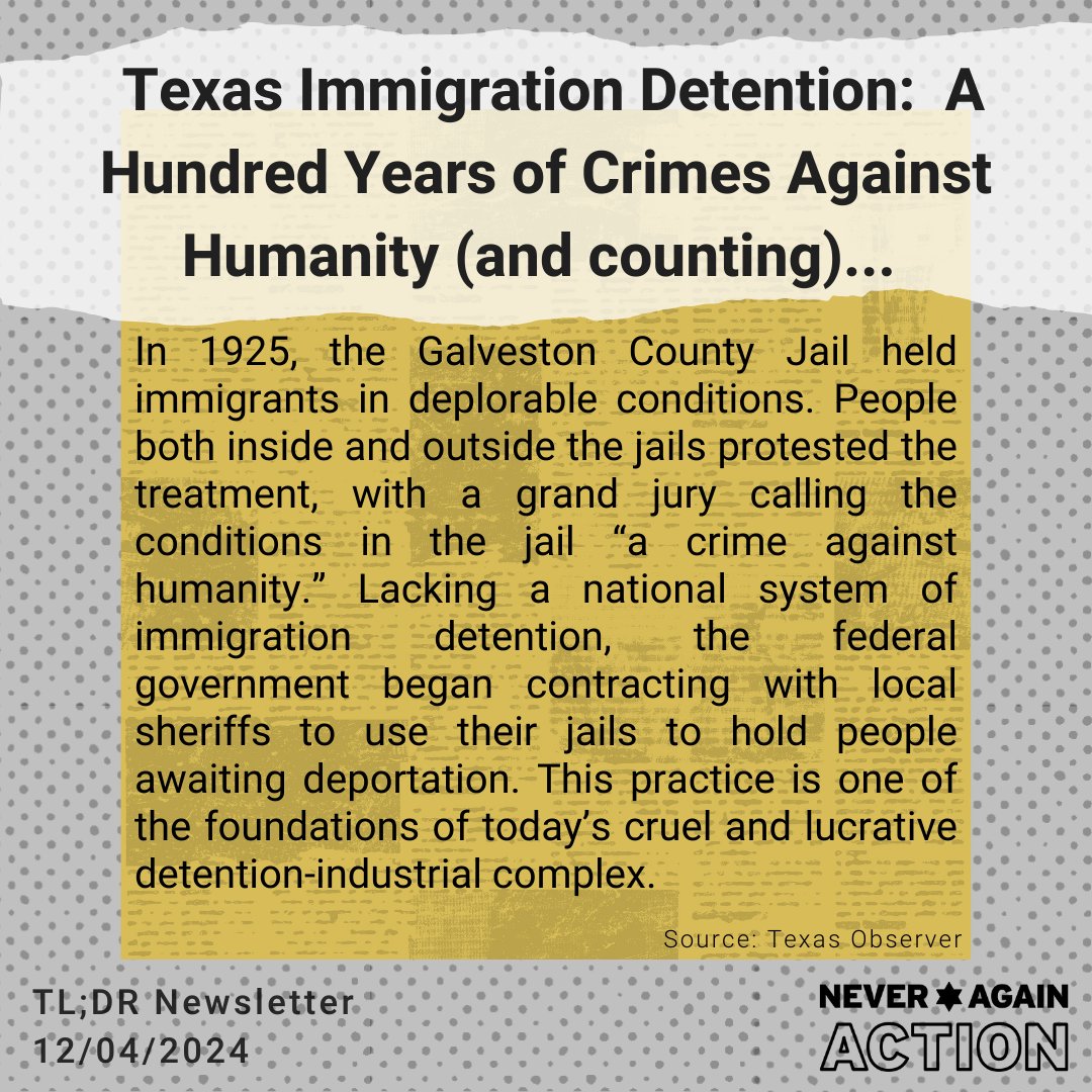 NeverAgainActn's tweet photo. 📰 Presenting the Never Again Action Newsletter TL;DR, For when the news is Too Long and you Didn't Read it. https://t.co/nuWaDIMDWY