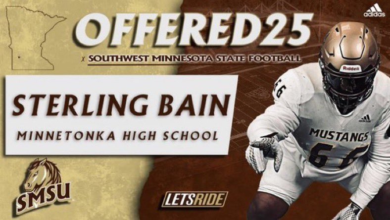 After a great conversation with Coach underwood I am blessed to receive a scholarship from SMSU. Go Mustangs! @SMSU