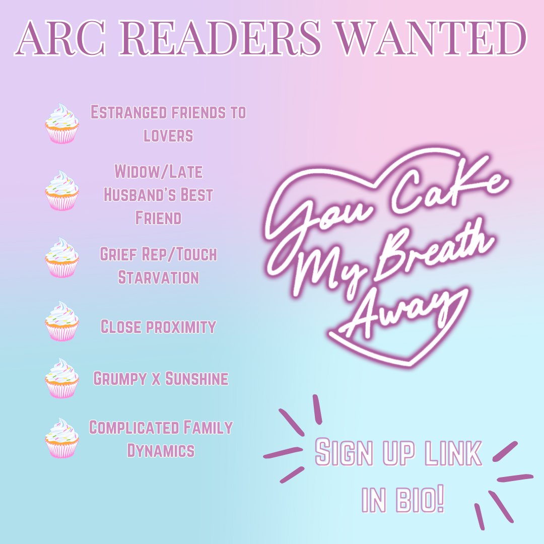 🧁ARC SIGN-UP🧁

🔗forms.gle/xh52SrfNRM7z5v…

If you like:
💞Second Chance Romance
👩🏾‍🤝‍👨🏻Widow/Late husband’s best friend
😔Estranged friends to lovers
💌Secret letters
🌦️Grumpy x sunshine
🤏🏾Close Proximity
🛏️Only one bed(truck bed, that is)
#romance #BookRecommendations #reader