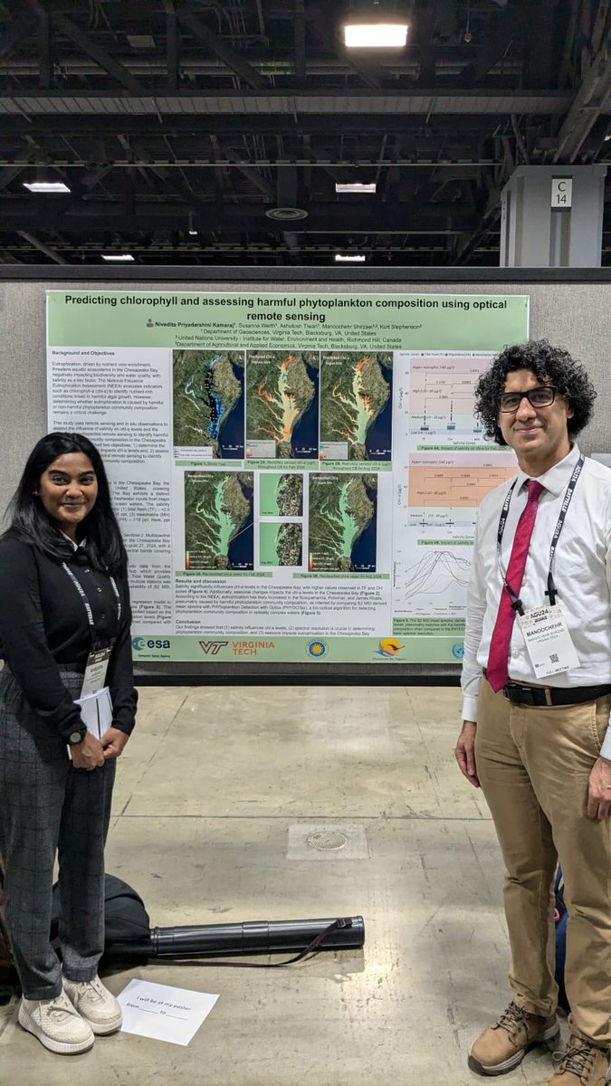 Manoochehr Shirzaei (@shirzaei) on Twitter photo Excellent presentation by <a href="/nivi_darshini/">Nivedita Kamaraj</a> on measuring water quality, using satellite data and #AI. Excellent presentation by <a href="/nivi_darshini/">Nivedita Kamaraj</a> on measuring water quality, using satellite data and #AI.