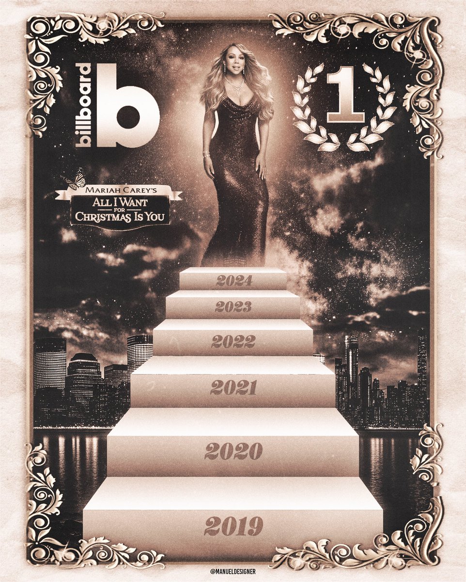 Manuel (@manueldesigner_) on Twitter photo #Poster Another year, another #1 hit for Christmas queen <a href="/MariahCarey/">Mariah Carey</a> ✨ and her self written classic #AllIWantForChristmasIsYou is back to No. 1 for a 15th week atop the Billboard Hot 100. Congrats queen! #Poster Another year, another #1 hit for Christmas queen <a href="/MariahCarey/">Mariah Carey</a> ✨ and her self written classic #AllIWantForChristmasIsYou is back to No. 1 for a 15th week atop the Billboard Hot 100. Congrats queen!