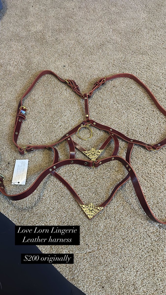 servecrimson's tweet photo. Leather harness from Love Lorn Lingerie. https://t.co/iz0ruoDs3n
