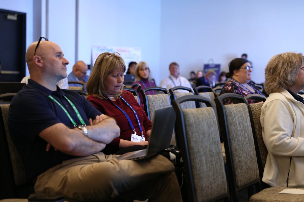 StateCourts's tweet image. NCSC experts are hosting Center Quarter Talks, delivering insights and resources in bite-sized sessions on #AI, data, hybrid hearings, and more. 

#eCourts2024 attendees are gathering new tools and connecting with peers over today’s most pressing #CourtTech topics.