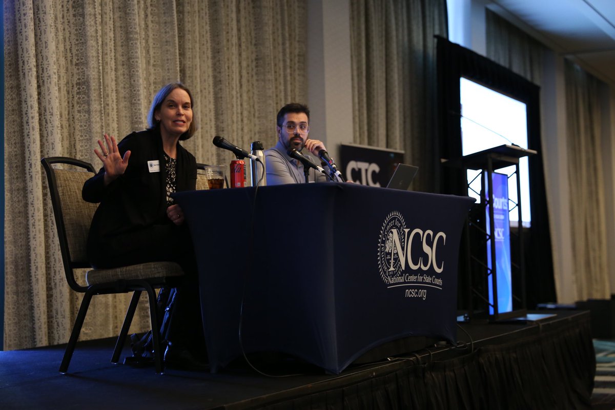 StateCourts's tweet image. NCSC experts are hosting Center Quarter Talks, delivering insights and resources in bite-sized sessions on #AI, data, hybrid hearings, and more. 

#eCourts2024 attendees are gathering new tools and connecting with peers over today’s most pressing #CourtTech topics.