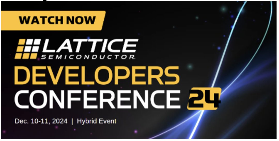 Embedded Computing Design (@embedded_comp) on Twitter photo 🚀 Don’t miss out on Lattice’s livecast starting now! ➡️Join <a href="/latticesemi/">Lattice Semiconductor</a> and industry leaders for latest trends, opportunities, and programmable hardware and software solutions for edge AI, security, and advanced connectivity. #LatticeDevCon2024 bit.ly/3Zr3Pn5 🚀 Don’t miss out on Lattice’s livecast starting now! ➡️Join <a href="/latticesemi/">Lattice Semiconductor</a> and industry leaders for latest trends, opportunities, and programmable hardware and software solutions for edge AI, security, and advanced connectivity. #LatticeDevCon2024 bit.ly/3Zr3Pn5