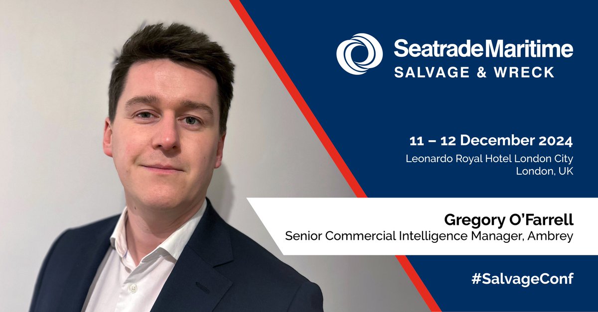 AMBREY - Seatrade Maritime Salvage &amp; Wreck 2024
Join Greg O'Farrell, Senior Commercial Manager Intelligence &amp; Risk at Ambrey Analytics talk at Seatrade Maritime Salvage &amp; Wreck 2024 on 11th to 12th December 👉 lnkd.in/dq_rMcE
#SeatradeMaritime #SalvageAndWreck