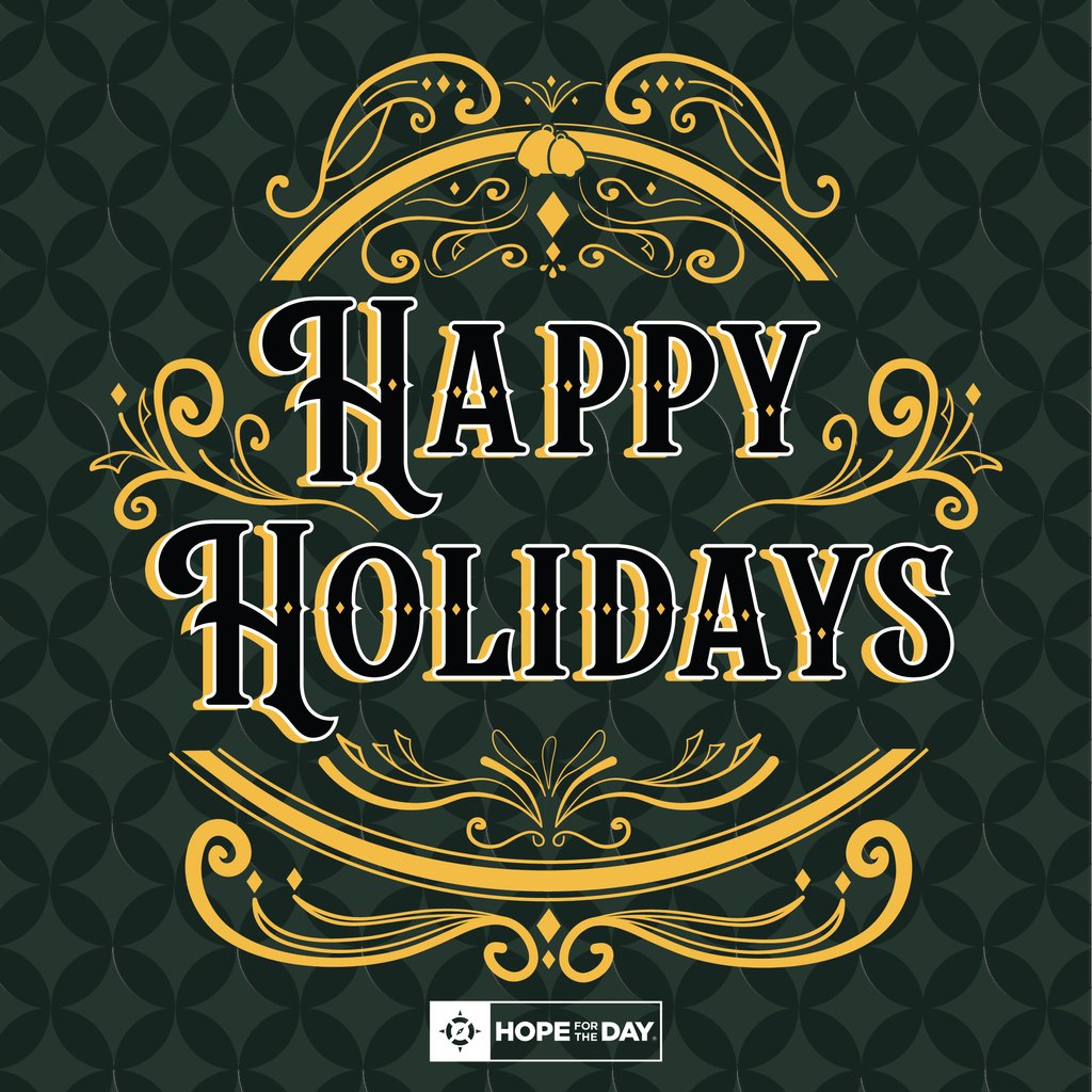 Happy Holidays from the Hope for the Day team! Whatever you celebrate, however you celebrate, we are sending you well wishes during this season 🖤